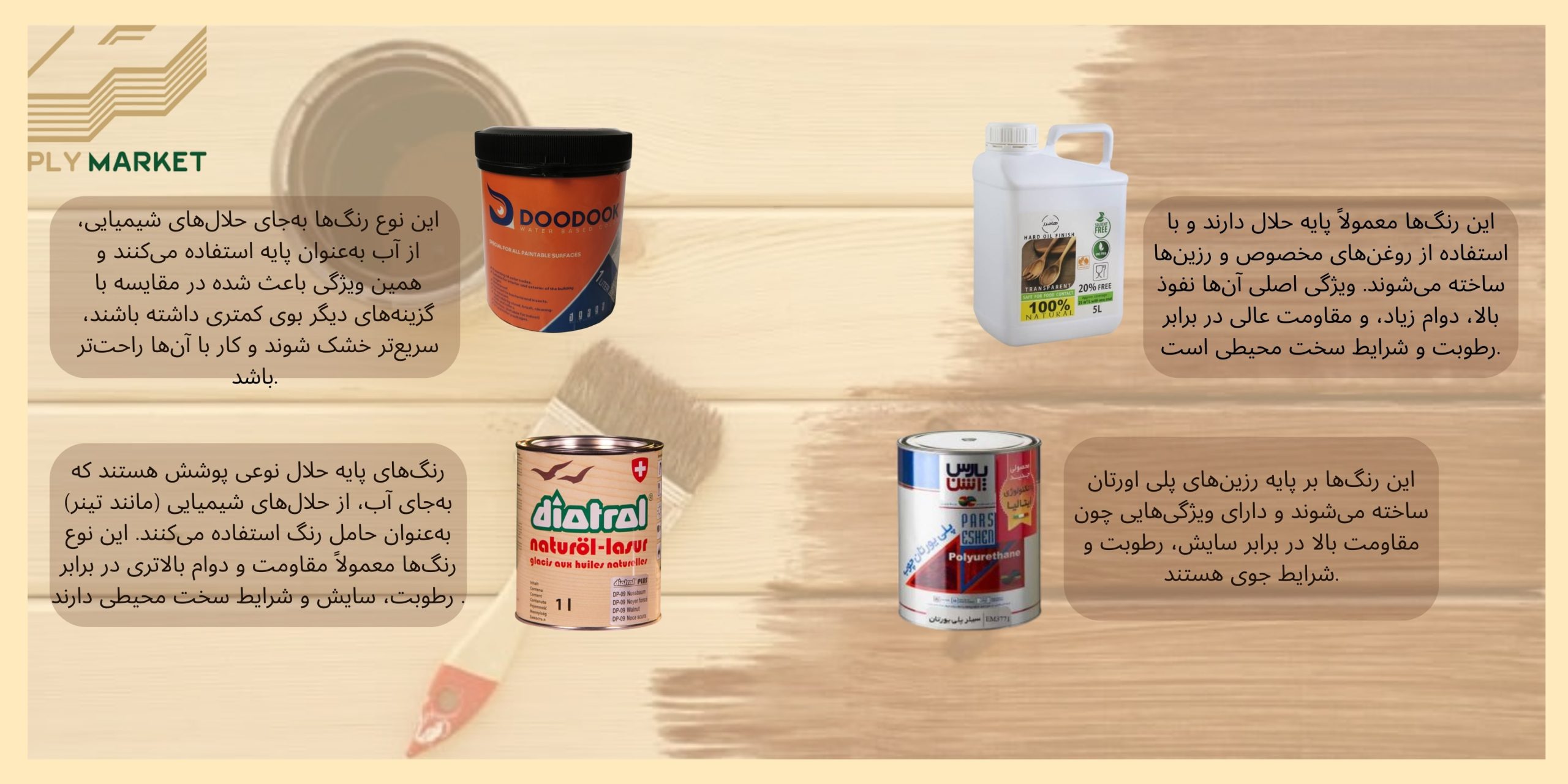 انواع رنگ مناسب چوب برای فضای باز